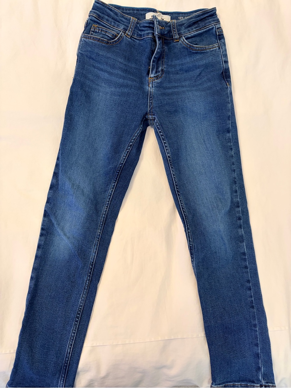 Mini Boden Girls 10Y Straight-Leg Jeans Slim in Medium Blue Wash